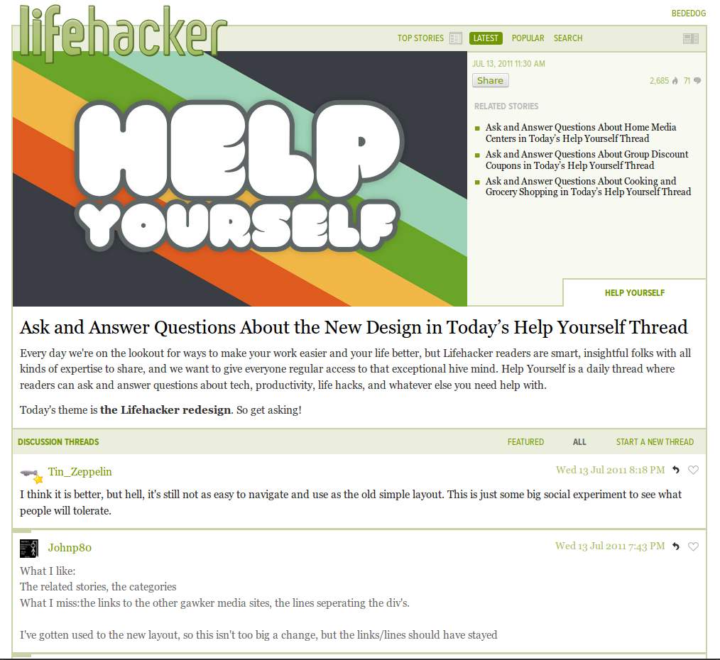 Lifehacker Blog View 2011 Update