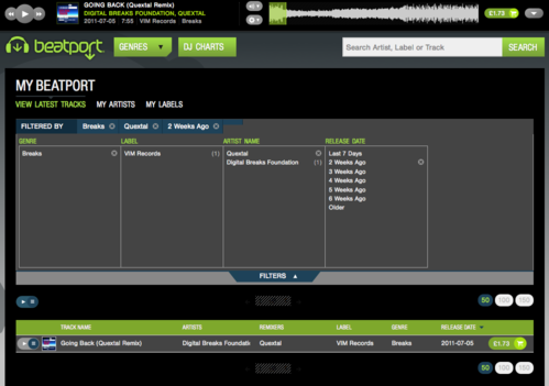 Beatport Dark Theme