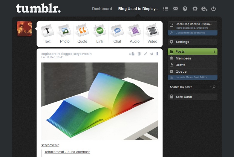 Tumblr - Dark Dashboard