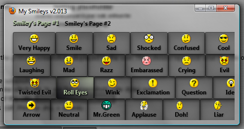 Smileys button popup Black Mica