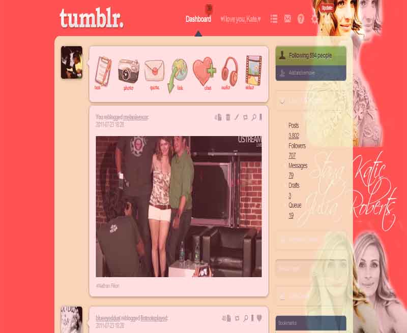 Stana Katic Julia Roberts Tumblr Dash theme