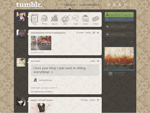 tumblr damask dashboard theme