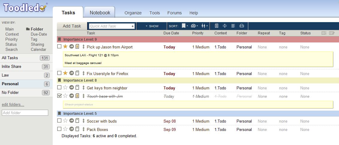 Toodledo - Colored Importance (2015)