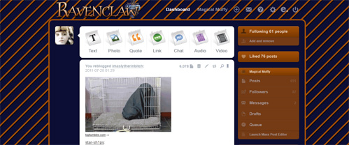 Tumblr - Ravenclaw Dashboard