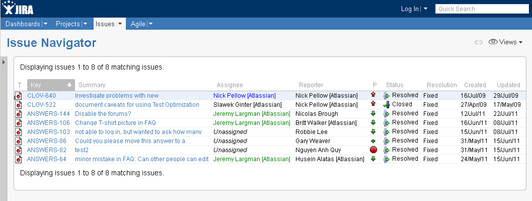 JIRA - tight issues