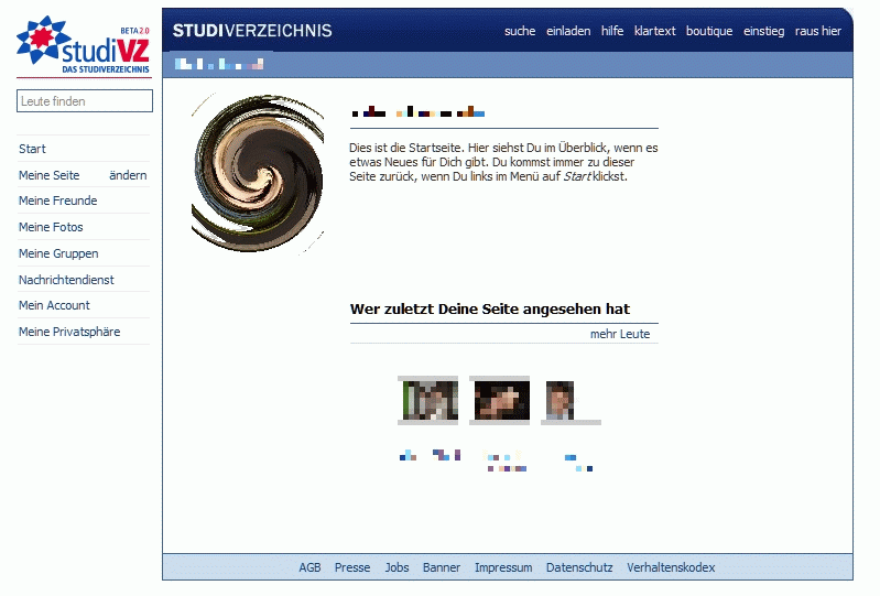 StudiVZ Theme in darkblue (Works with redesign)