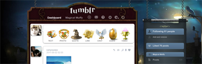 Tumblr - Pottermore Themed Dashboard