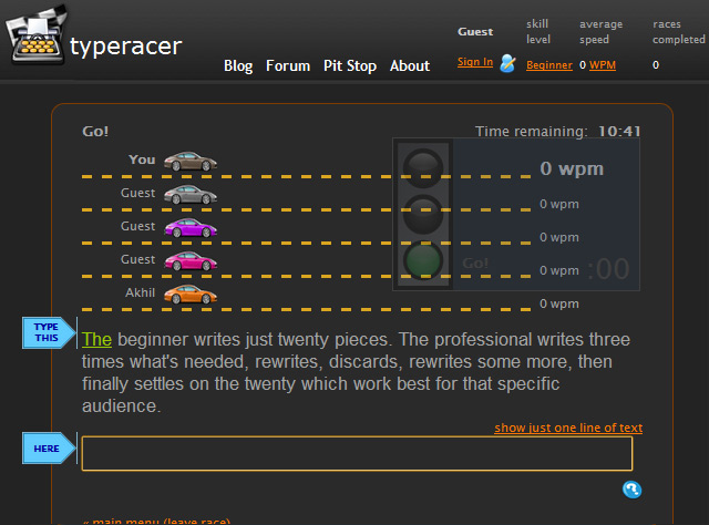 Typeracer - Eye Friendly