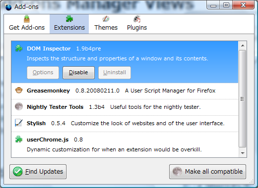small Add-ons view