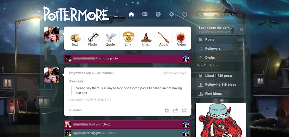 Tumblr - Harry Potter: Pottermore