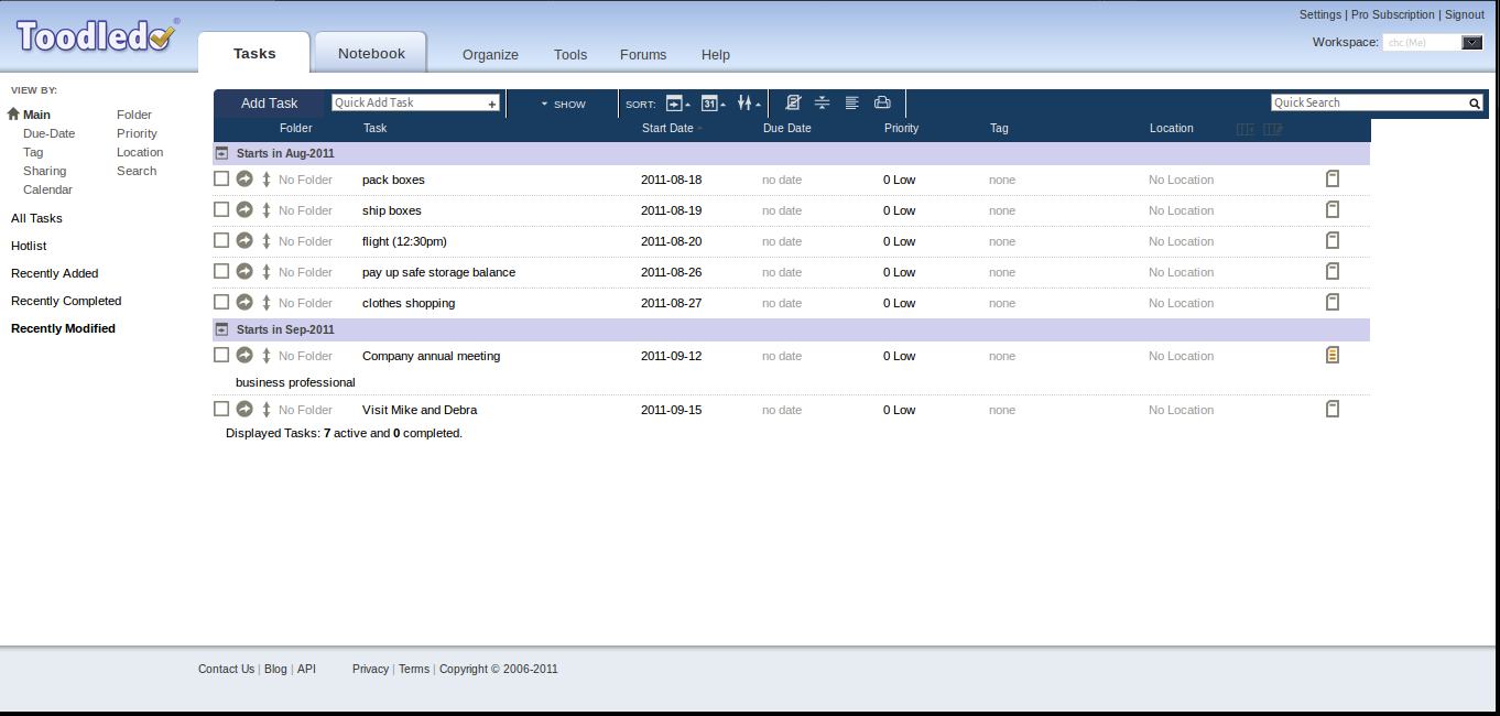 Toodledo - Navy Trim (Works with New Layout)