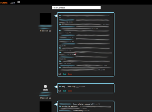 DeskSMS Metro Dark