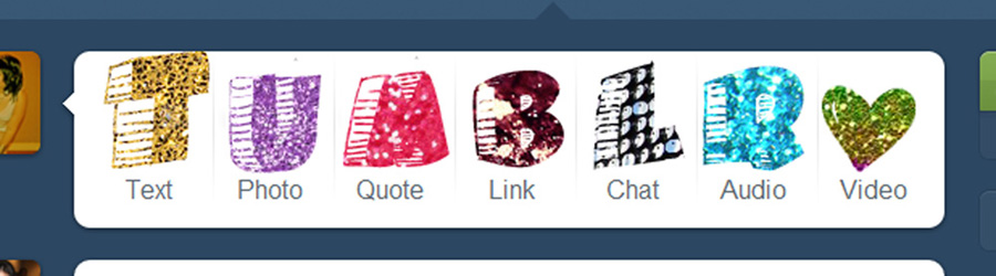 TUMBLR in glitter icons