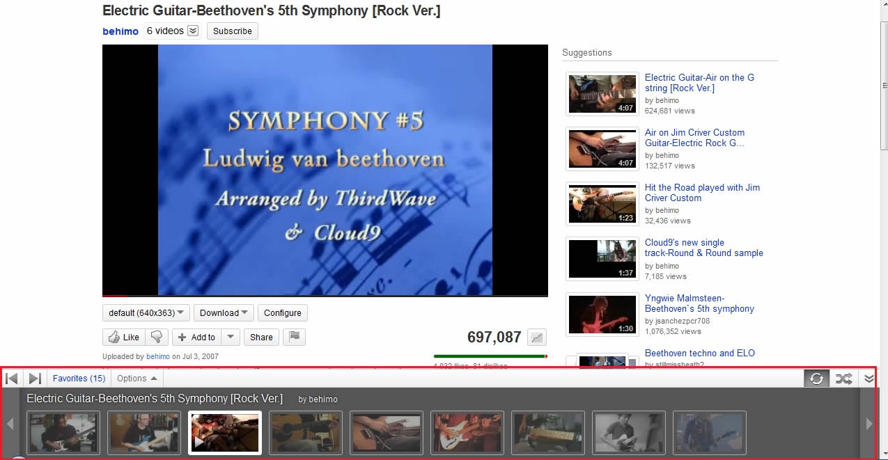 Youtube - Hide Playlist Bar