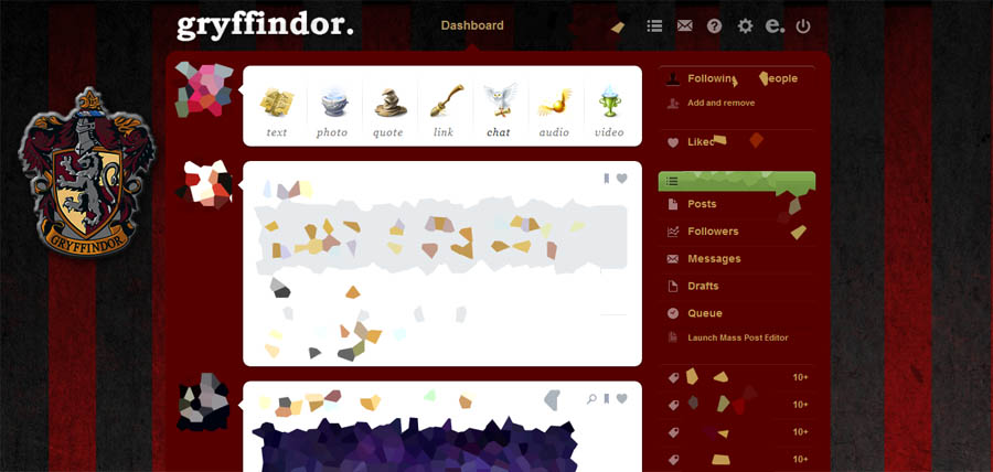 Harry Potter Gryffindor Tumblr Theme