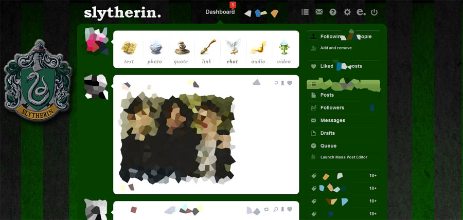 Harry Potter Slytherin Tumblr Theme