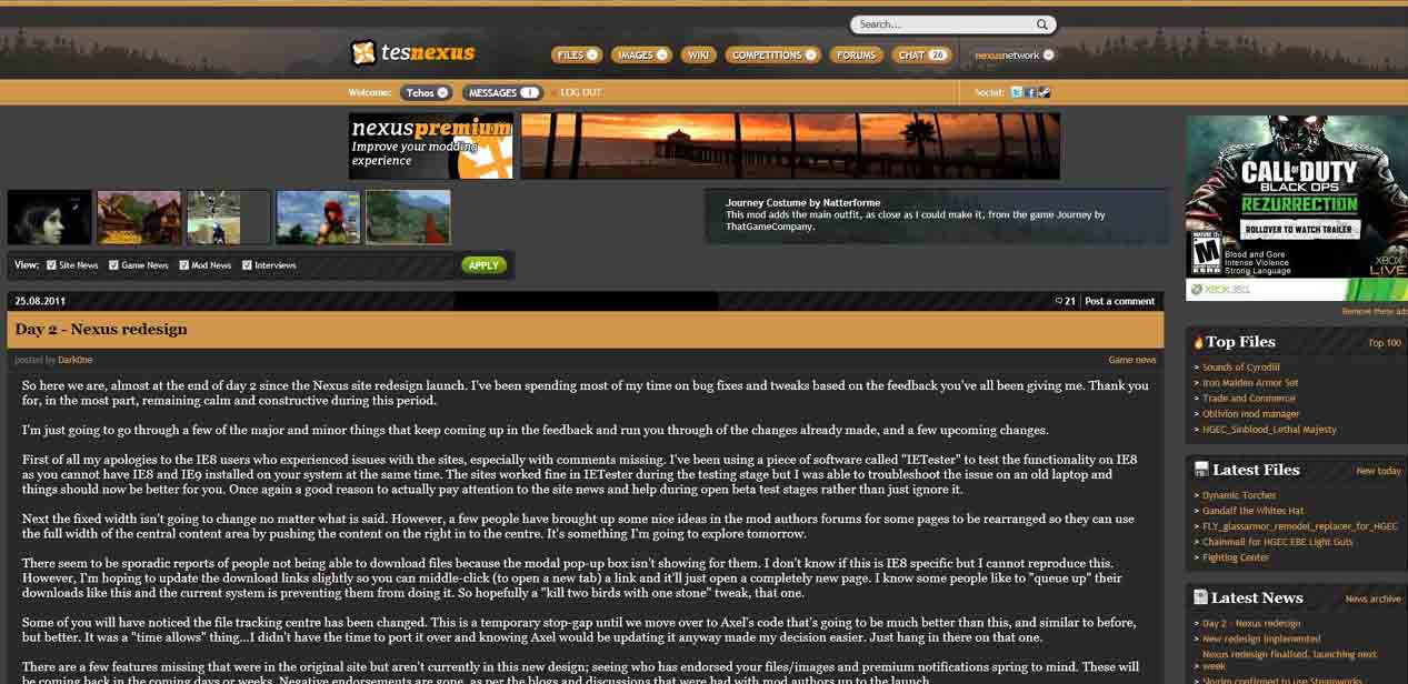 TES Nexus fluid width, etc.