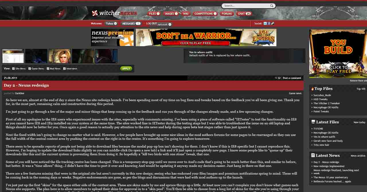 Witcher Nexus fluid width, etc.