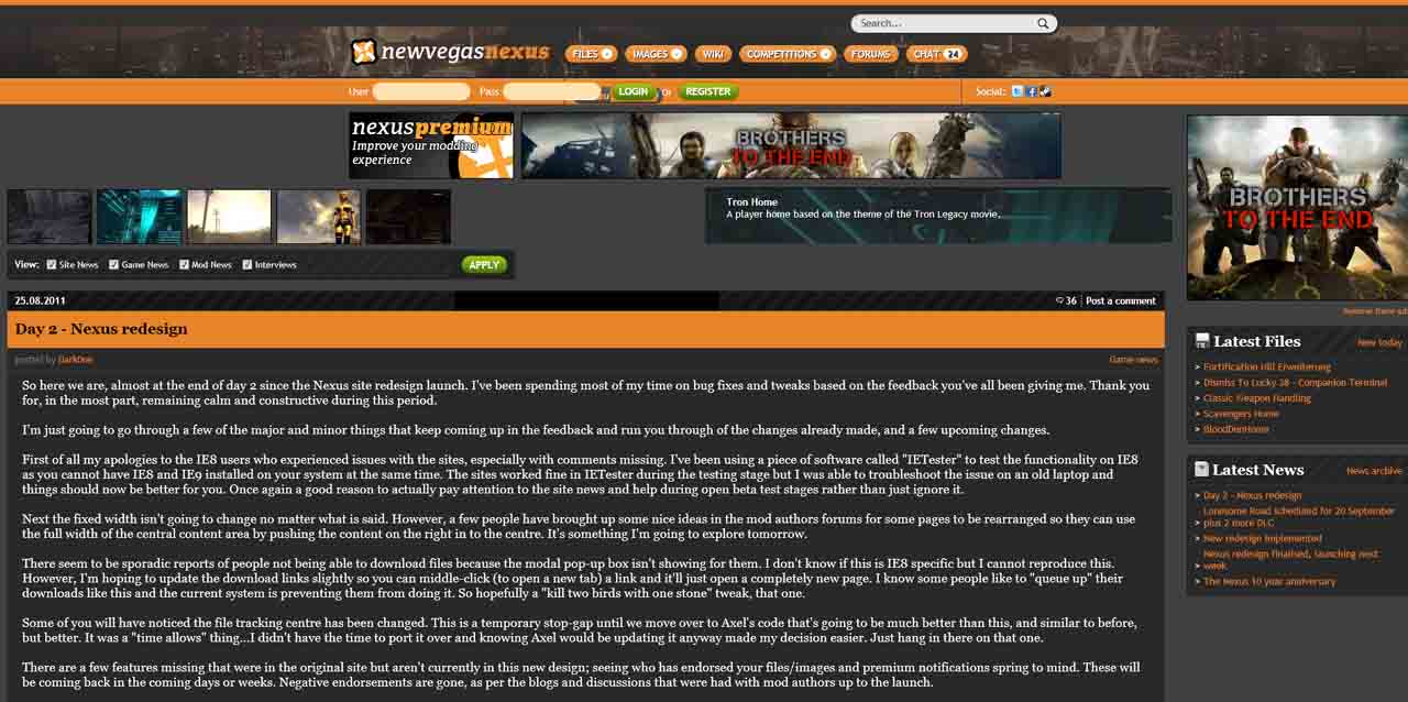 Fallout New Vegas Nexus fluid width, etc.