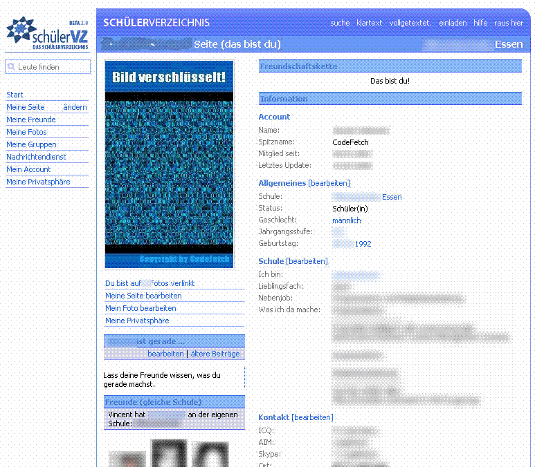 SchülerVZ clean Blue