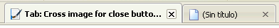 Tab: Cross image for close buttons