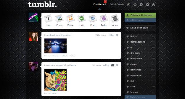 TUMBLR Metal Backdrop Dash Theme