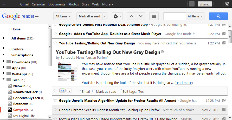 Google Reader+ Theme