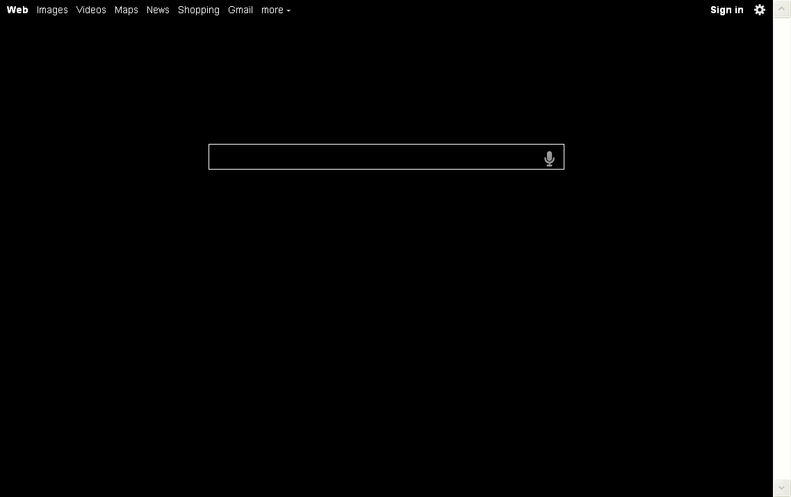 black google for top page