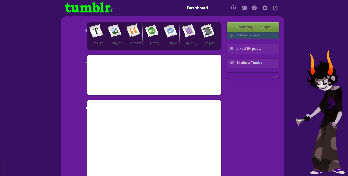 Gamzee Homestuck Dashboard Theme