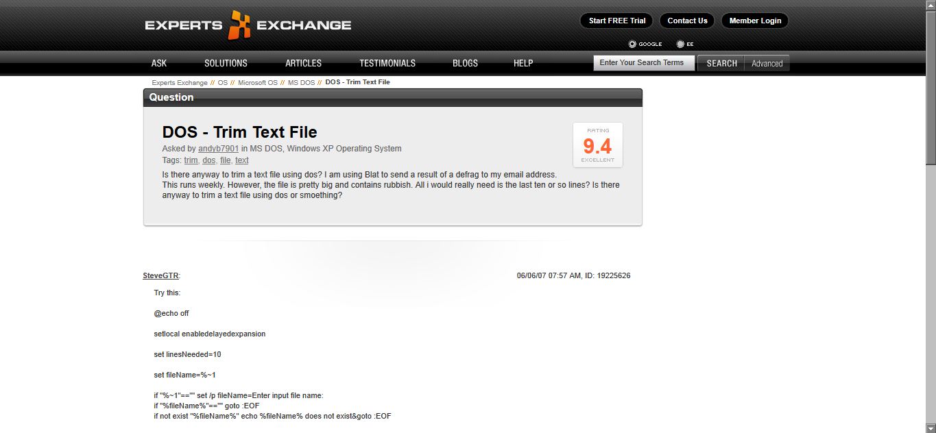 Experts Exchange 2011 / Show Answers & Remove Shit