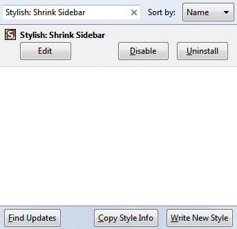 Stylish: Shrink Sidebar