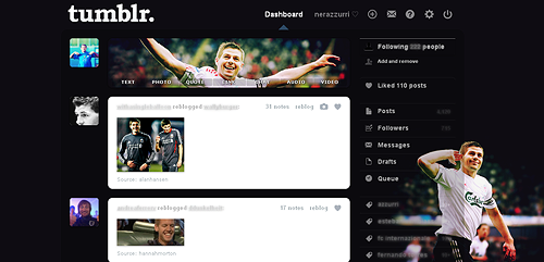 Tumblr dashboard theme: Steven Gerrard