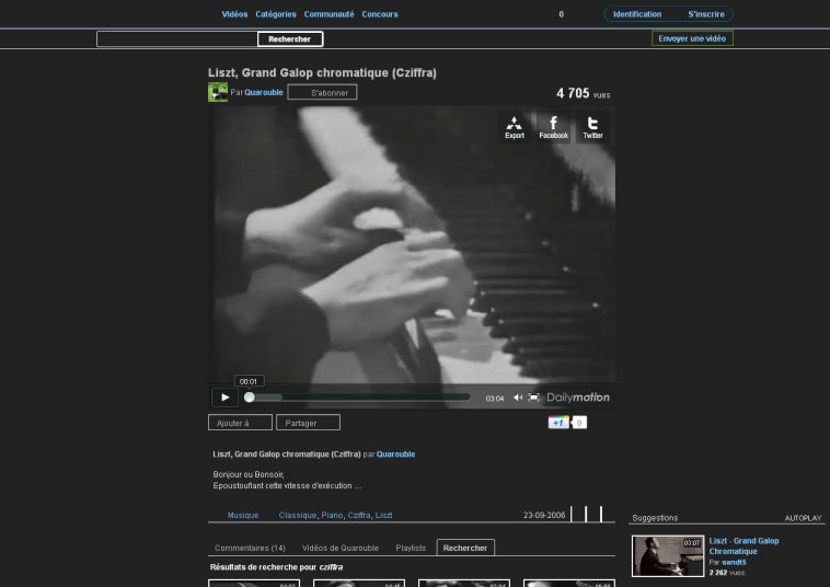 Dailymotion - Noir centré
