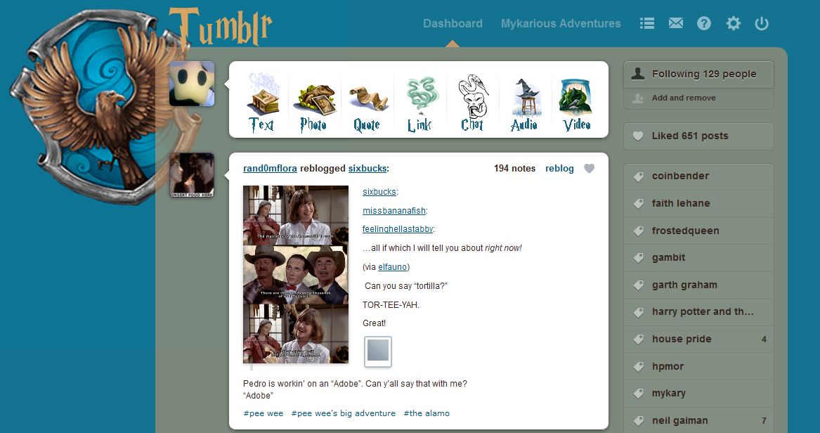Tumblr Dash - Ravenclaw Pottermore Crest