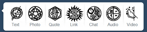 Superwho Tumblr Menu Icons in Black