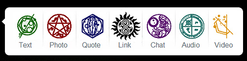 Superwho Tumblr Menu Icons in Color
