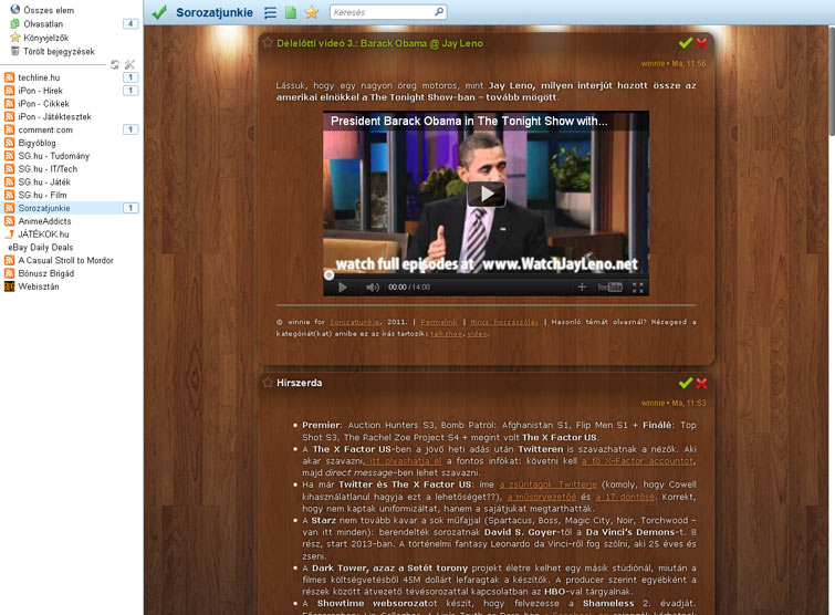 Brief RSS reader Wooden Skin