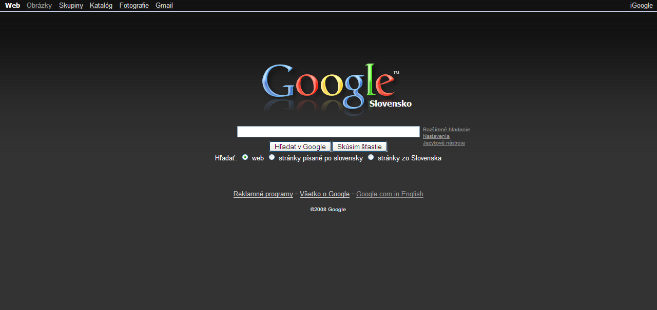 Google Slovakia/Czech Dark Grey Design
