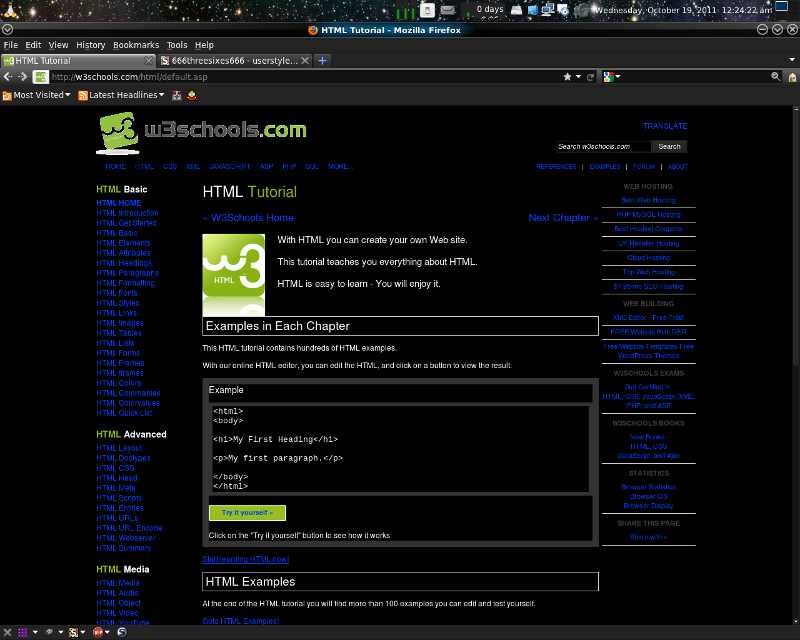 w3schools dark