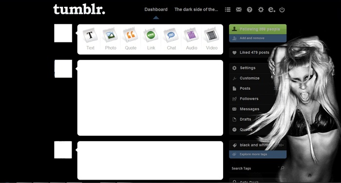 Lady Gaga tumblr dashboard