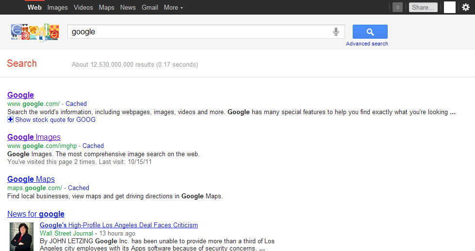 MinimalSearch for Google