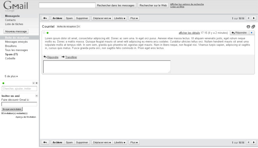 GMail - Sans pub à droite