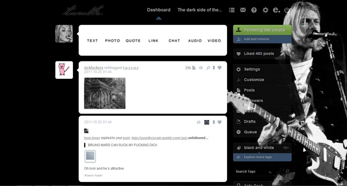 Kurt Cobain Tumblr dashboard 2