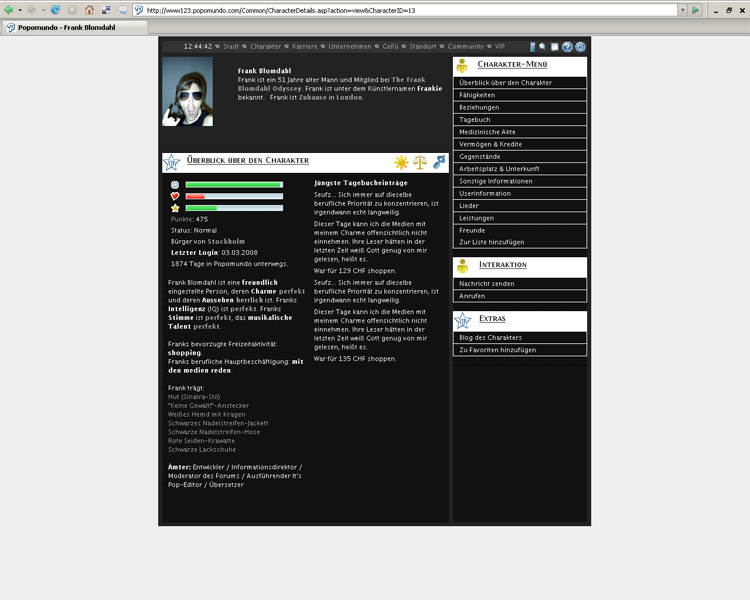 Popmundo - Black Skin V.1.0.1