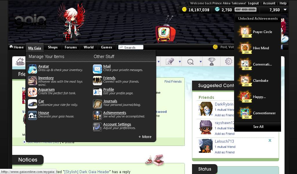 Gaia Online - Dark Gaia Header