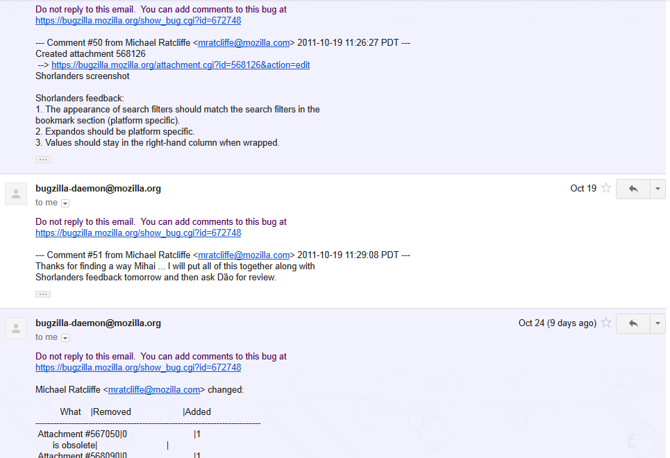 New Gmail - Alternating message colors