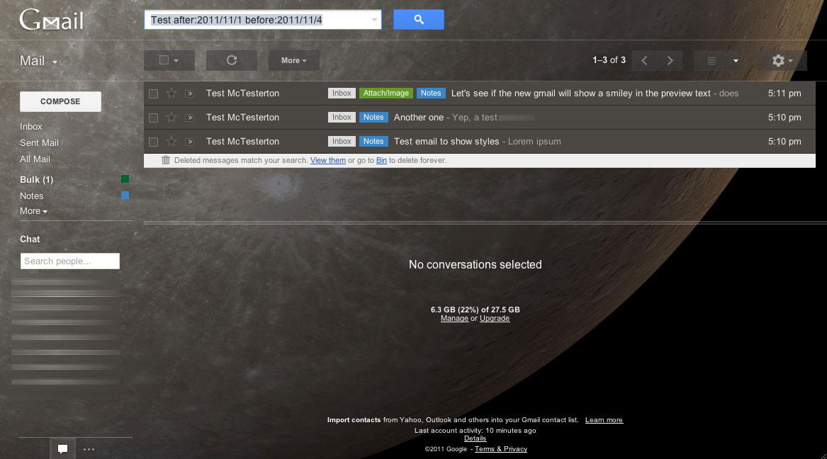 Gmail inbox - improve readability & adjust colours