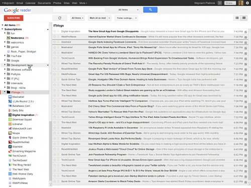 New Google Reader restyled