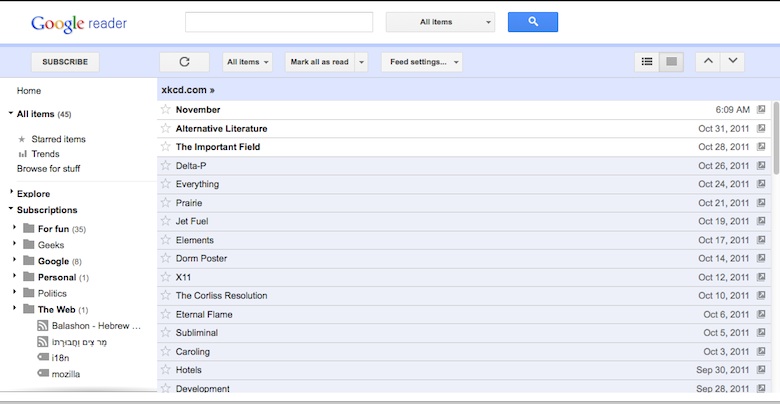 Google Reader Nostalgia