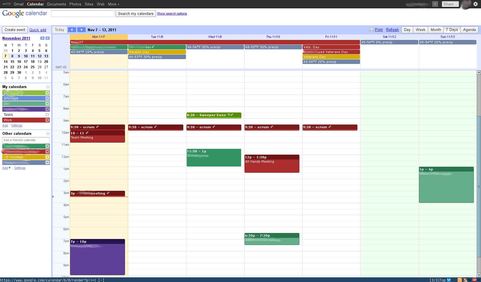 Google Calendar - Highlight Weekends